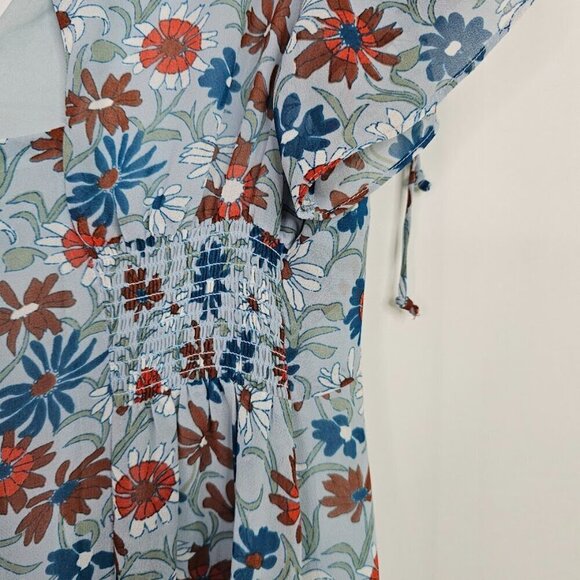 MADEWELL Open Back Dress WILDFLOWER GARDEN BLUE FLORAL size 0 XS Spring Summer - Picture 12 of 12